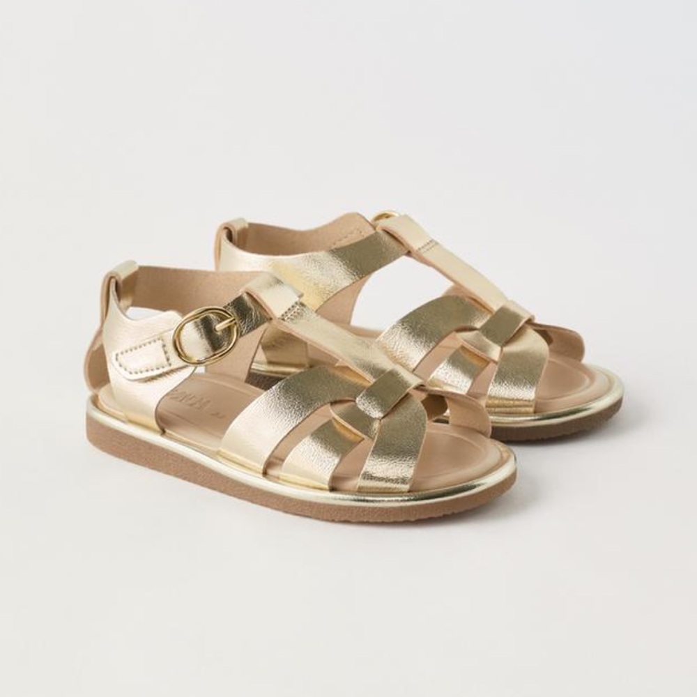 Zara kids gold metallic sandals